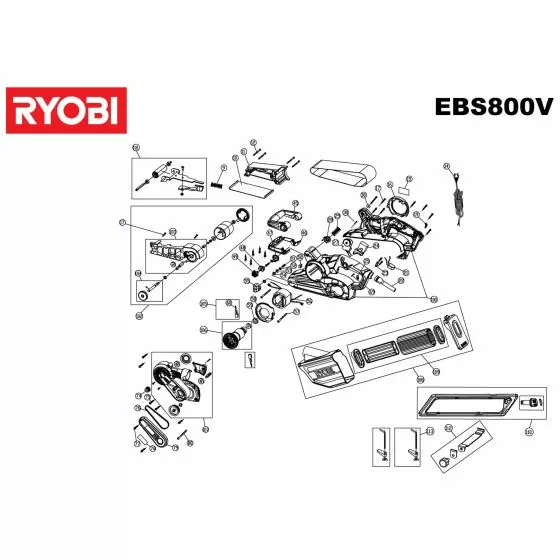 Ryobi EBS800V Spare Parts List Type: 5133001147